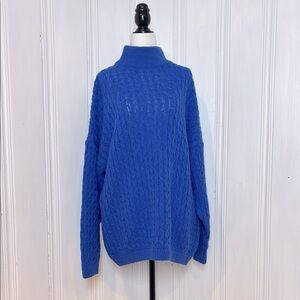 ESPRIT Royal Blue Cable Knit Funnel Neck Sweater